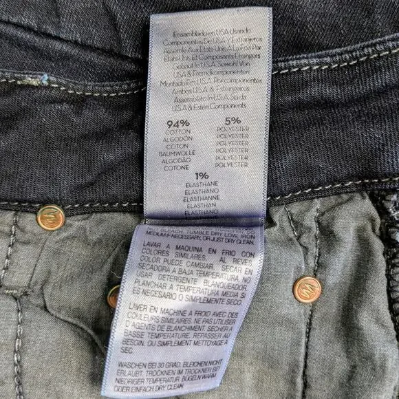 Mother Jeans Looker Womens 28 Charcoal Black Skinny High Waist Coffee Tea or Me - Picture 11 of 12